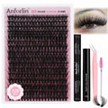 Anforlin Eyelash Extension Kit 280pcs Thick Volume D Curl 14-22mm Black